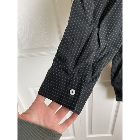 IC by Connie K S Button Up Shirt Blouse Artsy Art To Wear Pinstripe Long Sleeve - Picture 2 of 3